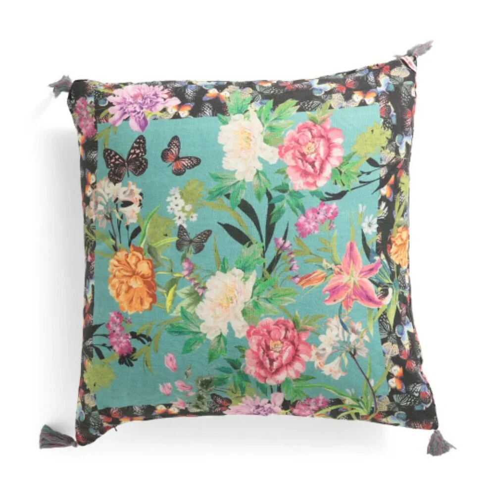 NWT JOHNNY WAS Panya Linen Tassel Pillow Cover 20x20 - 2 - Picture 1 of 2